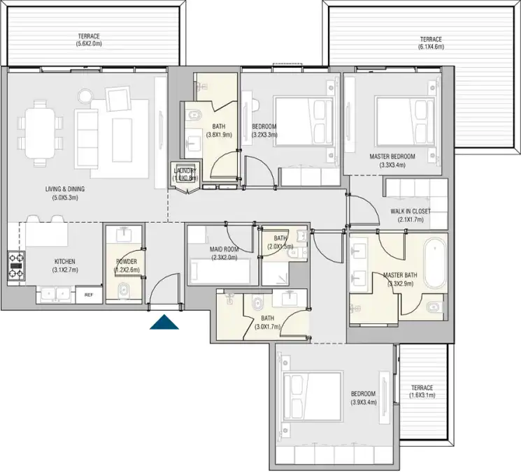 Планировка Vida Residences Saadiyat Island
