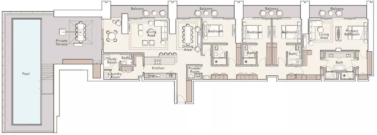 Floor Plans of Ellington One River Point