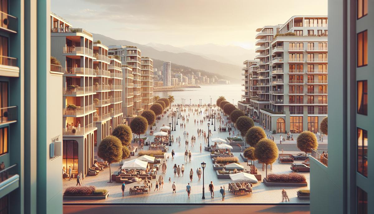 Где лучше всего снимать квартиру в Батуми Вид на набережную и жилые дома в Батуми