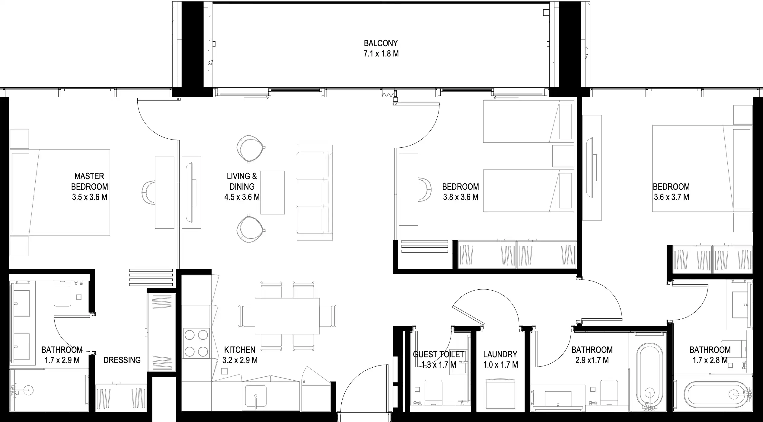 Floor Plans for Arada IL Teatro Residences 2 in Sharjah