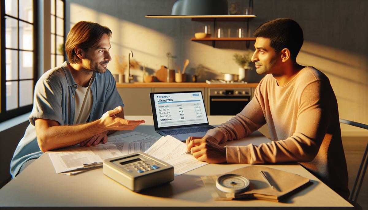 Коммунальные платежи для арендной квартиры: усреднение по сезону Коммунальные счета и калькулятор на столе