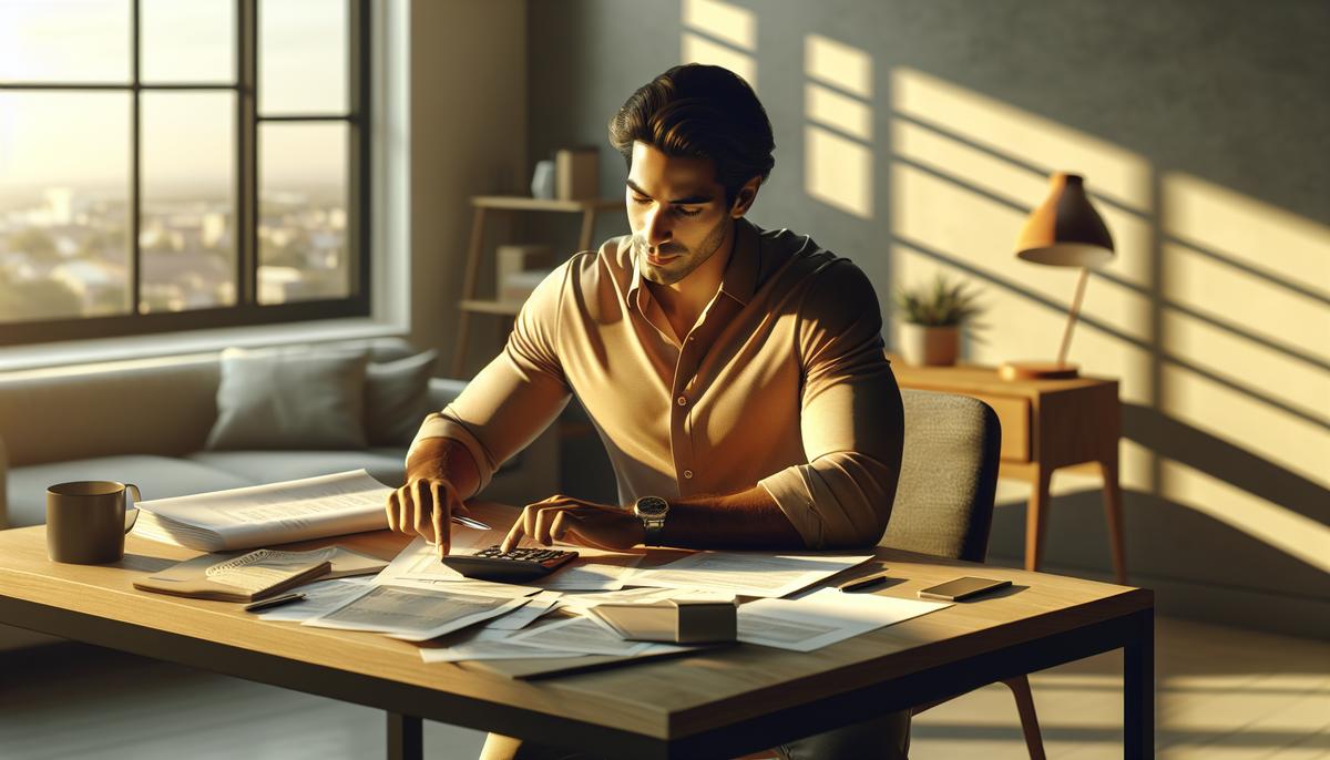 Срок кредита и ставка: как найти баланс по ежемесячному платежу в 2025–2026 человек за столом рассчитывает ипотечный платёж