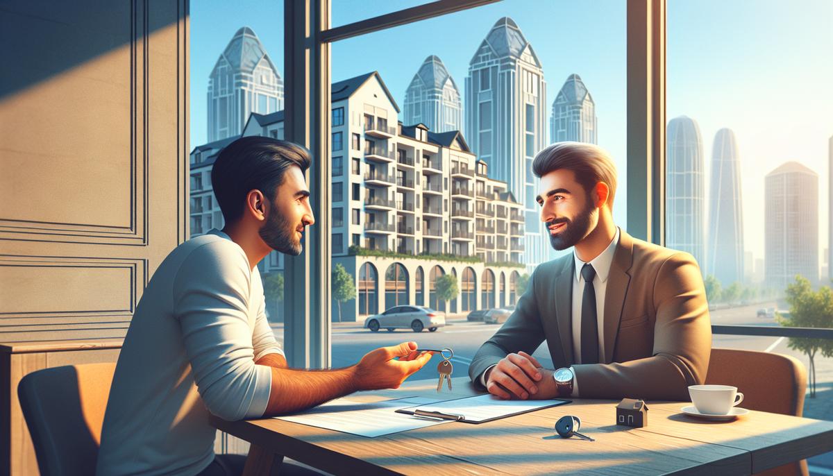 Языковой барьер в Грузии: легко ли общаться иностранцу? Иностранец беседует с местным жителем на фоне грузинского города