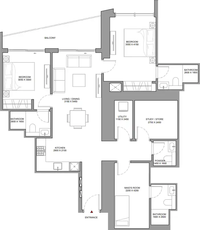 Floor Plans for Sobha Central in Dubai