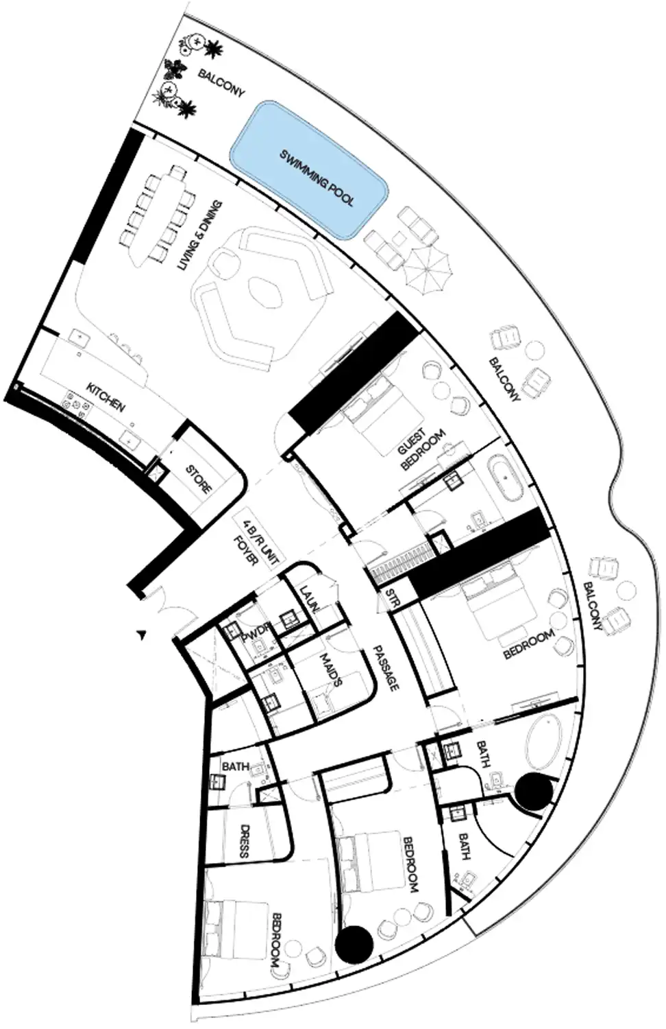 Floor Plans for Mercedes-Benz Places — Binghatti City in Dubai