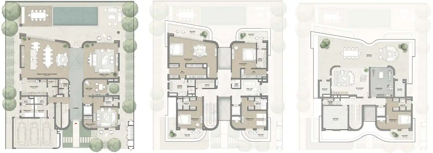 Floor Plans of Omniyat The Alba Residences