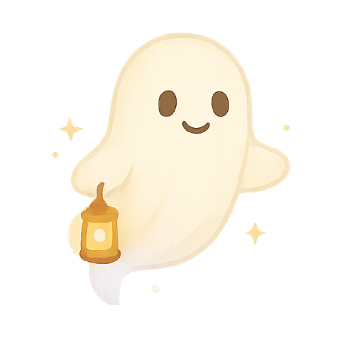 A mystical, friendly spirit guardian holding a UV flashlight for a secret message