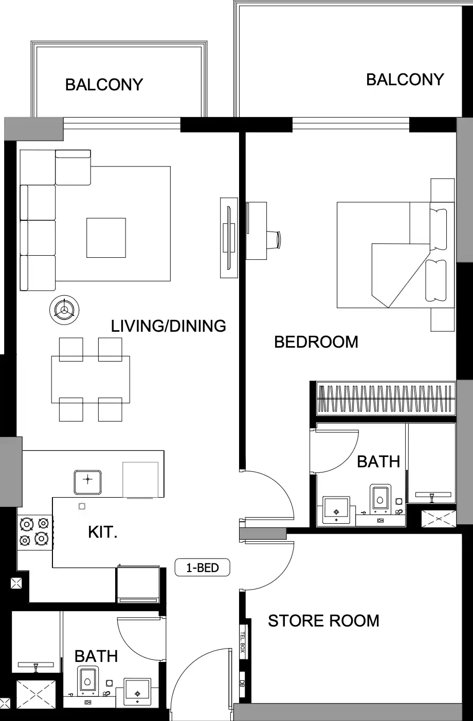 Floor Plans for Dusk by Binghatti in Dubai