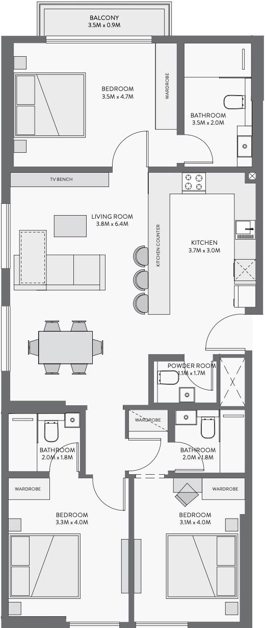 Floor Plans of Equiti Gate Downtown Jebel Ali