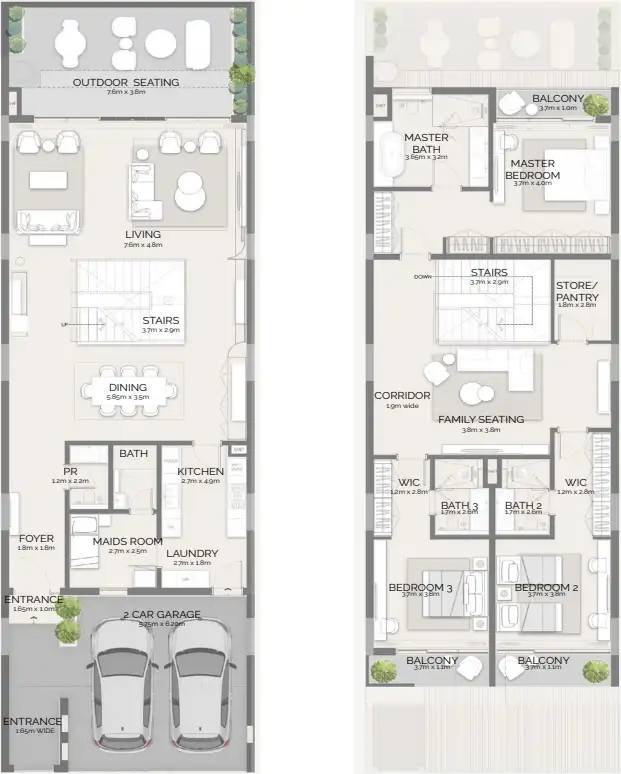 Floor Plans of Pinewood Estate Homes at Jumeirah Golf Estates