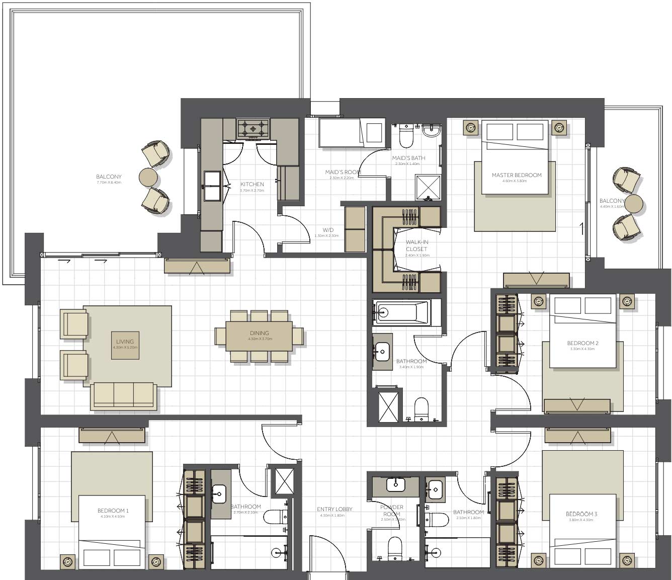 Floor Plans of Citrine Residences by Eagle Hills