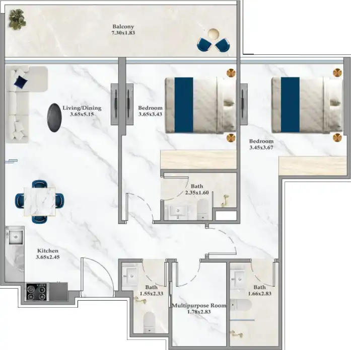 Floor Plans for Danube Aspirz in Dubai
