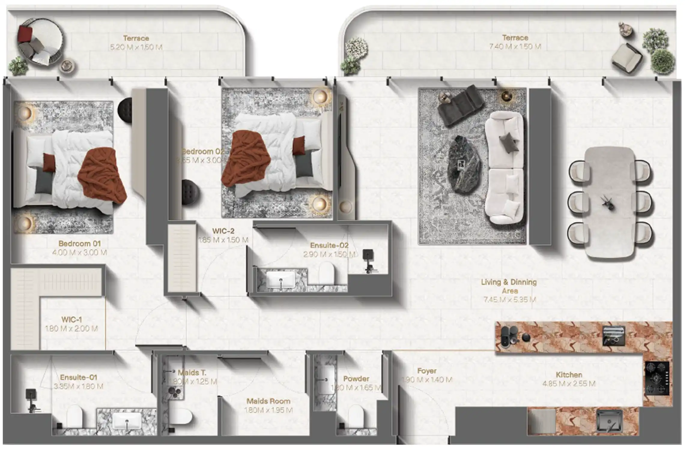 Floor Plans for Le Chateau by BEYOND in Ras Al Khaimah