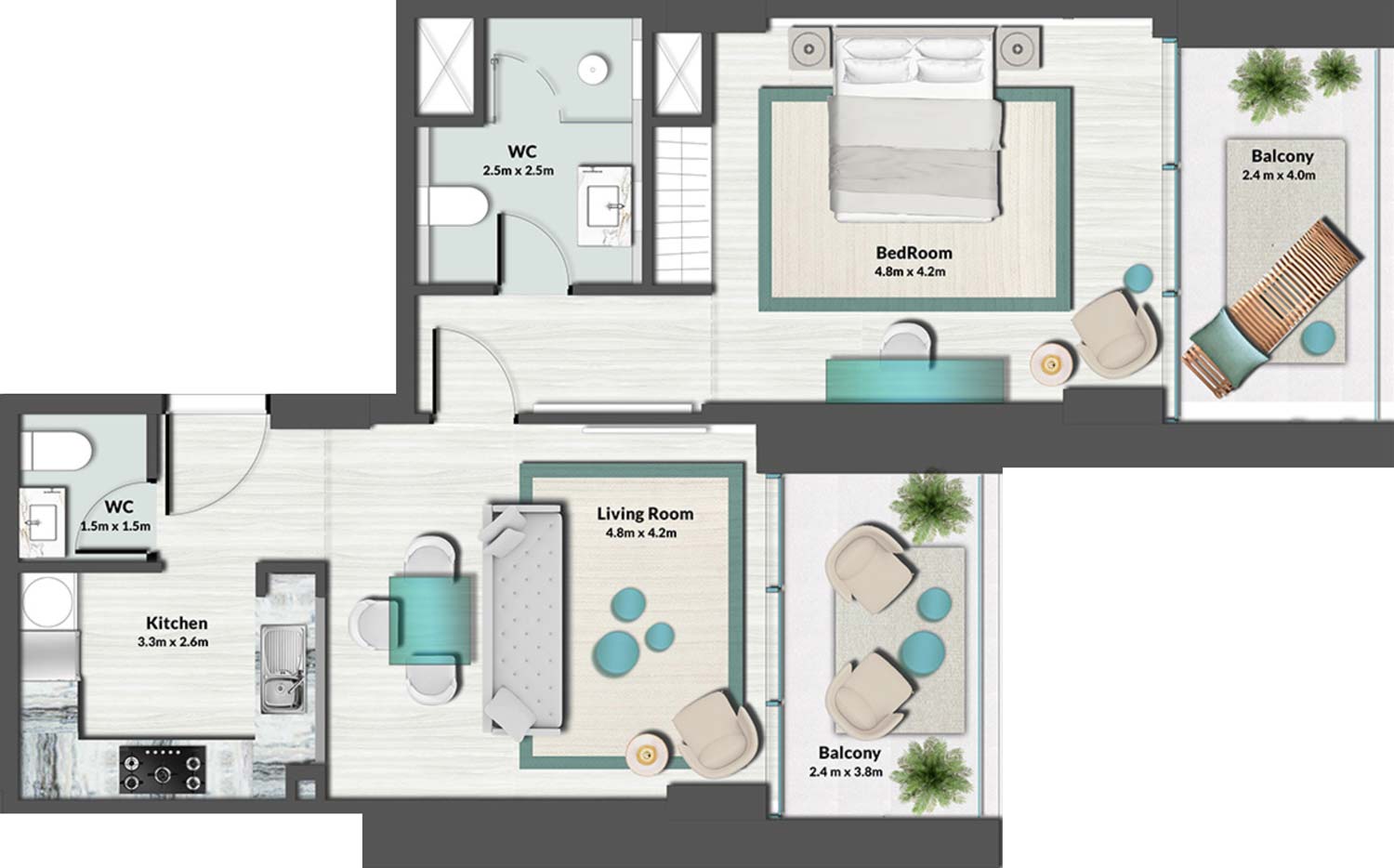 Floor Plans of MASA Residence Al Marjan Island