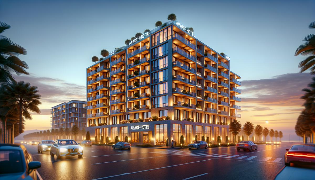 Лучшие апарт-отели Батуми для инвесторов Фасад современного апарт-отеля в Батуми на берегу моря