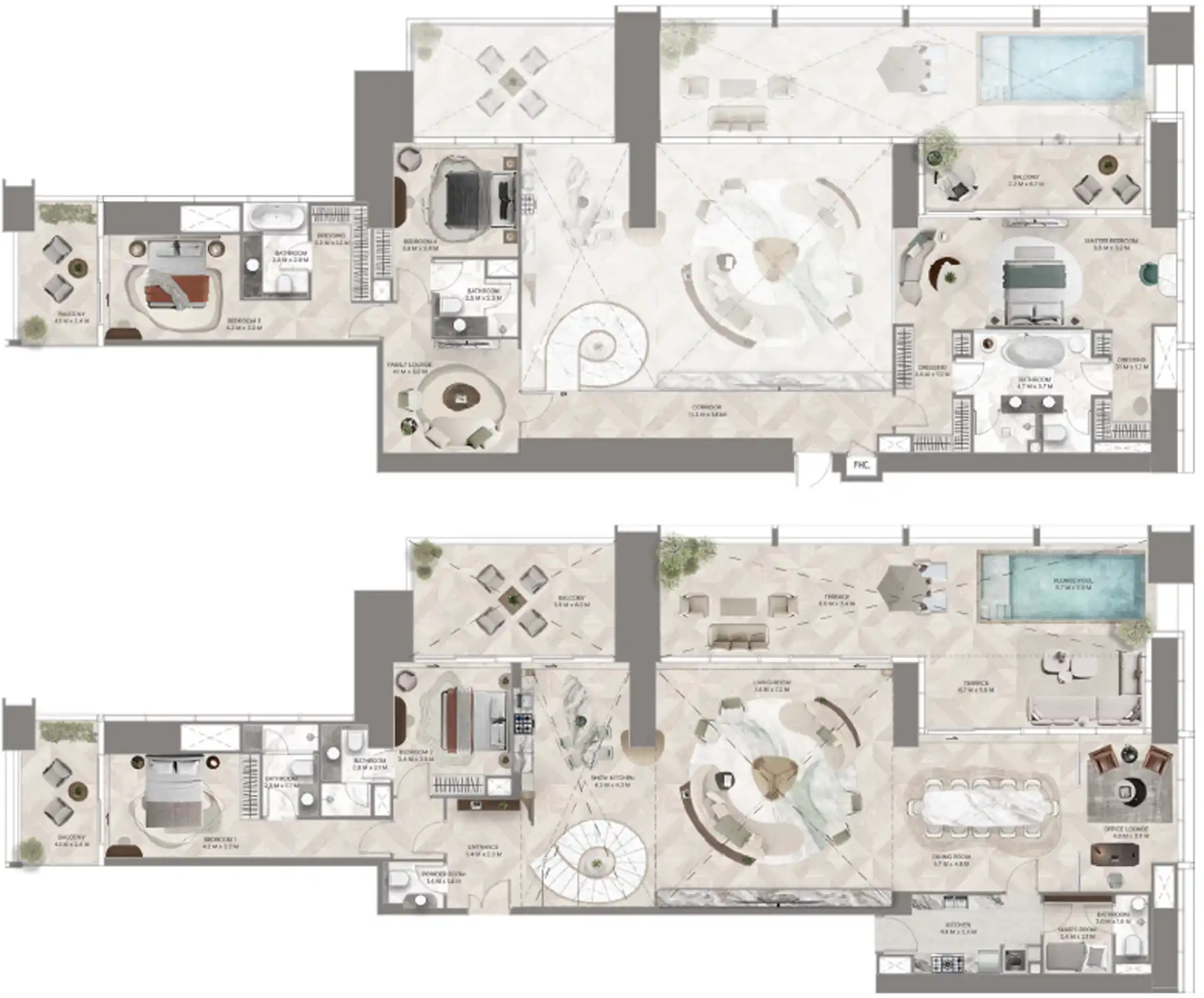 Floor Plans for Sofitel Residences Dubai City View in Dubai
