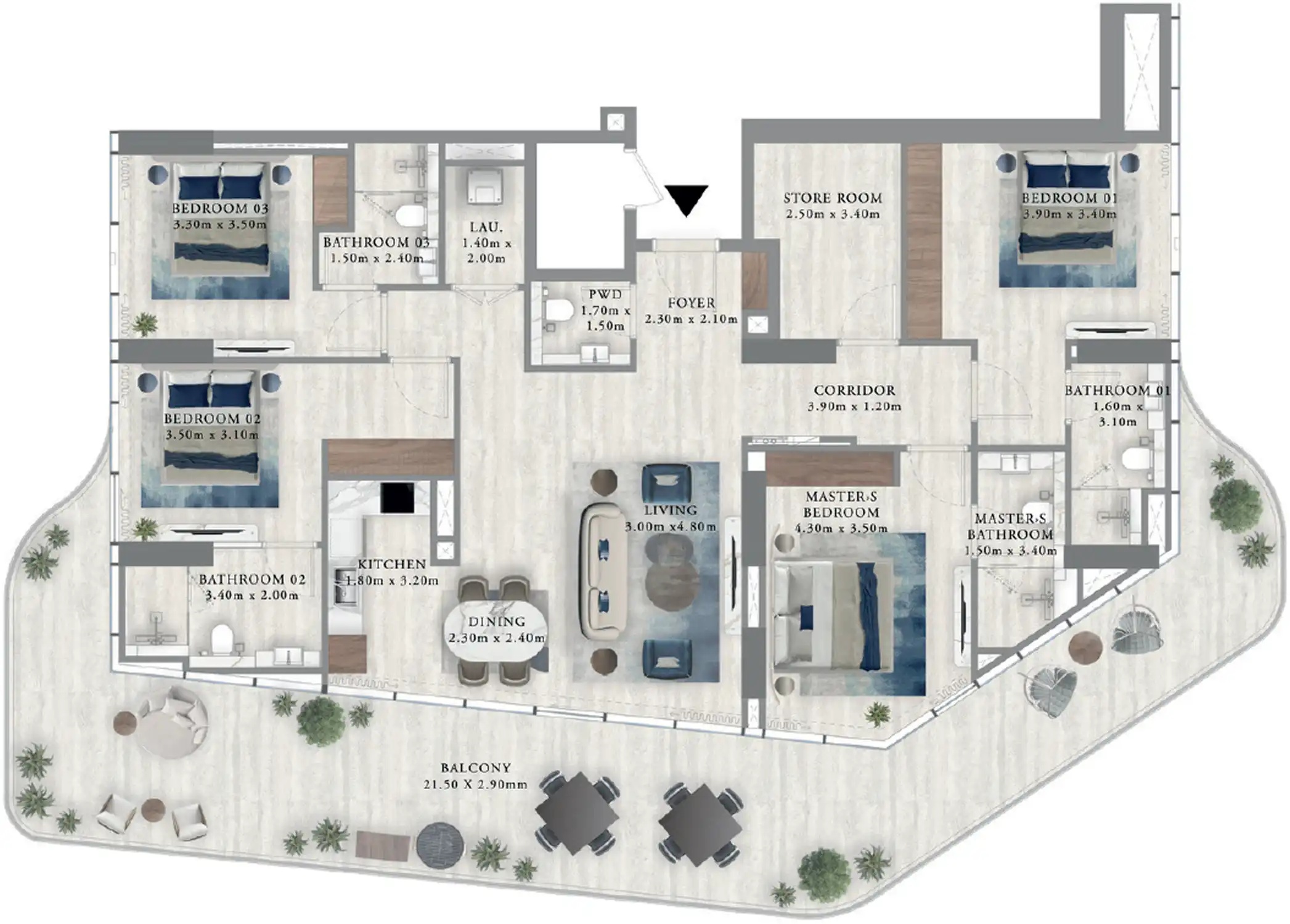 Floor Plans for Royal Yacht Club Residence at Dubai Islands in Dubai