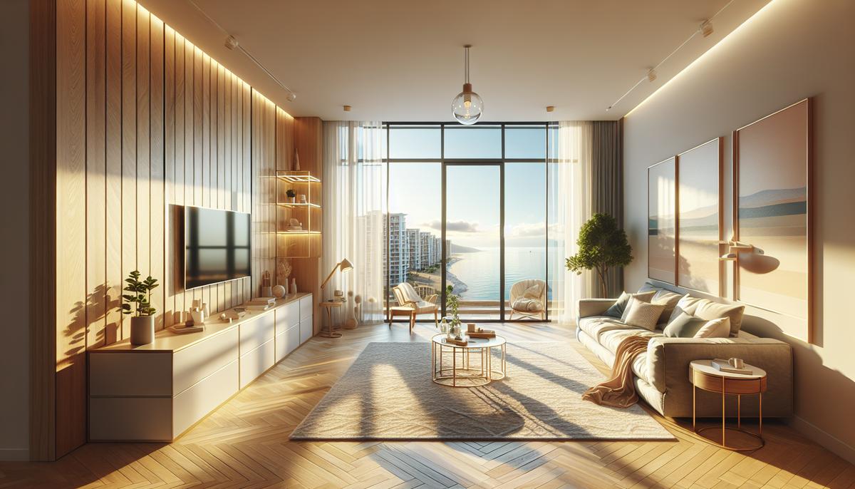 Стоит ли покупать студию в Батуми для инвестиций Интерьер студии в Батуми с видом на море, светлый дизайн