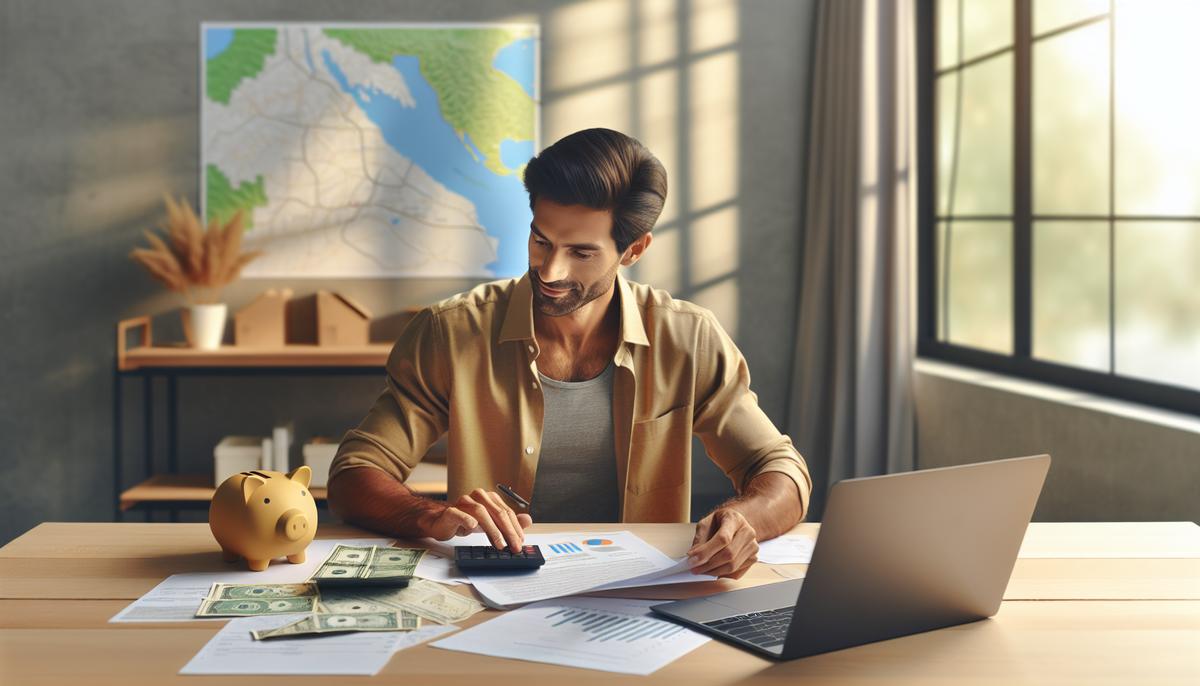 Налоги на недвижимость в Грузии: что нужно знать инвестору Инвестор изучает документы по недвижимости в Грузии на фоне карты и ноутбука