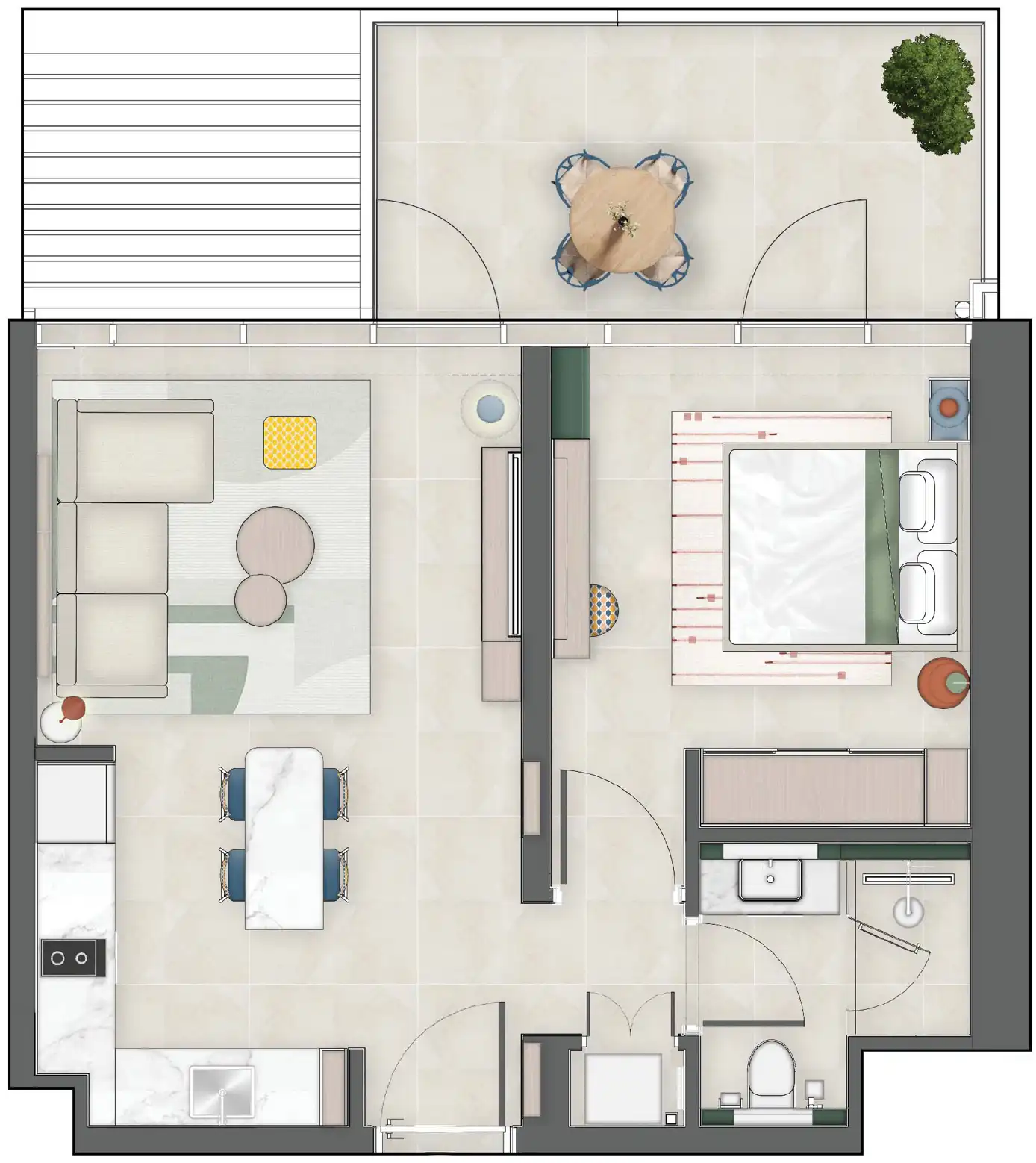Планировка Rove Home Meydan Horizon