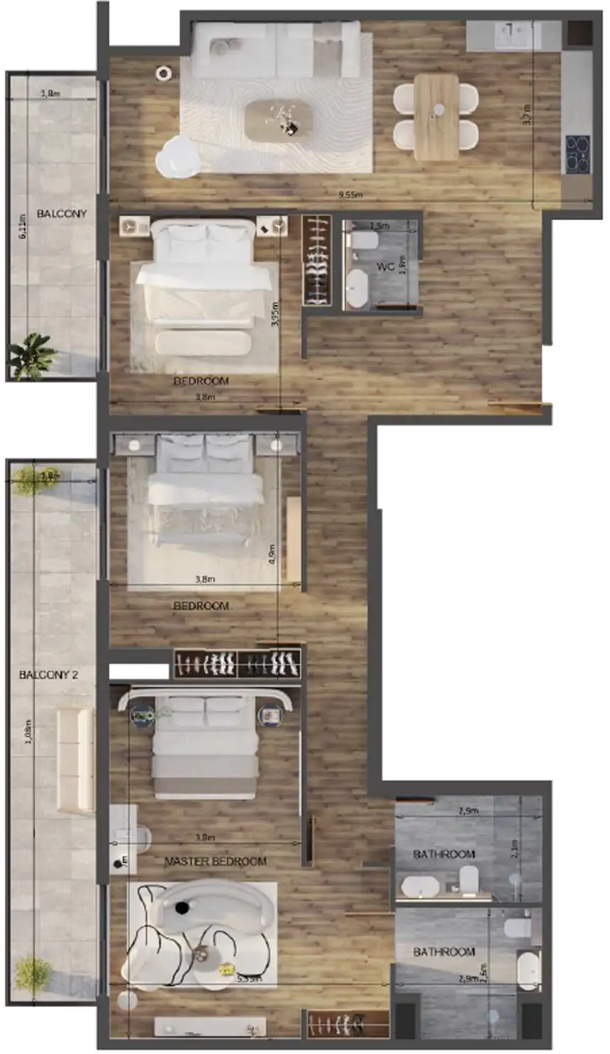 Floor Plans for Carmel Residence JVC in Dubai