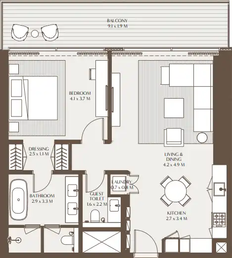 Floor Plans for Arada Akala Hotel & Residences 1 in Dubai