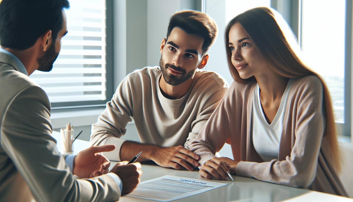 30% или 40%: как размер взноса меняет ставку и шанс одобрения Пара обсуждает ипотечный взнос с консультантом