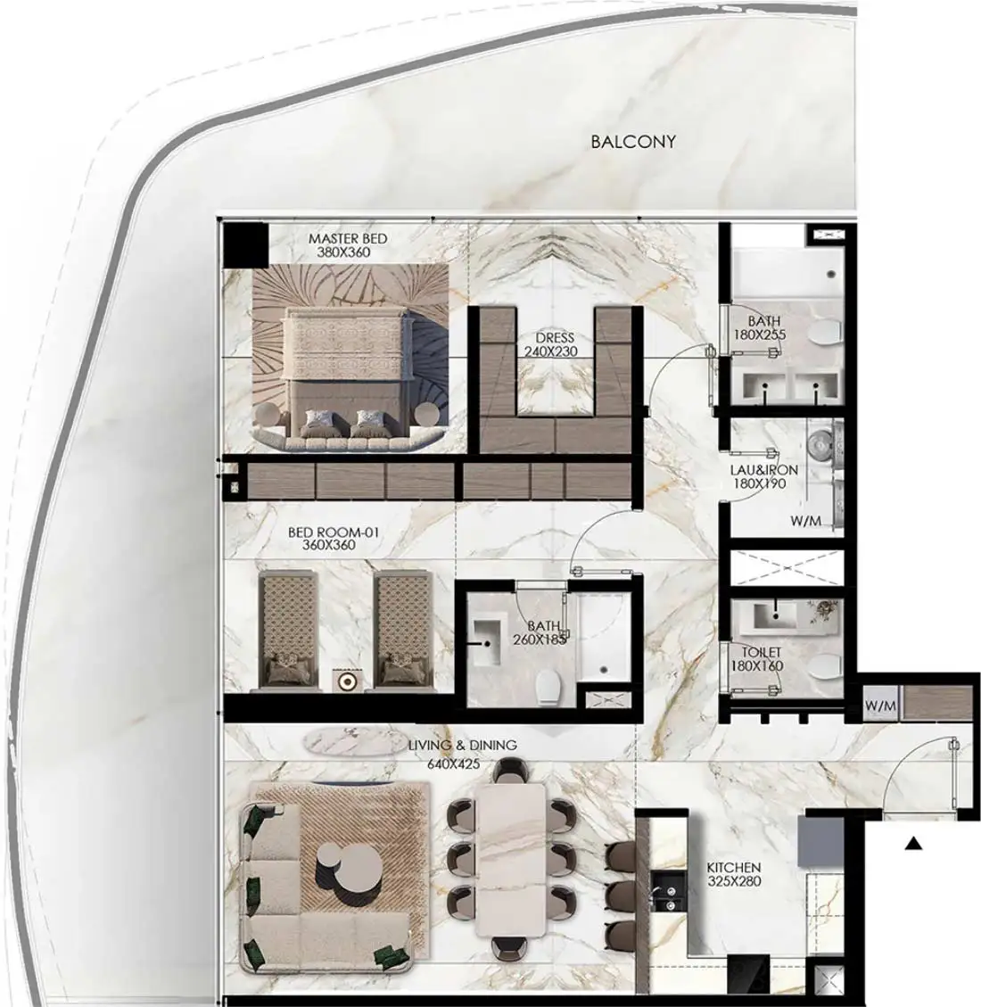 Floor Plans for Elie Saab Waterfront in Abu Dhabi