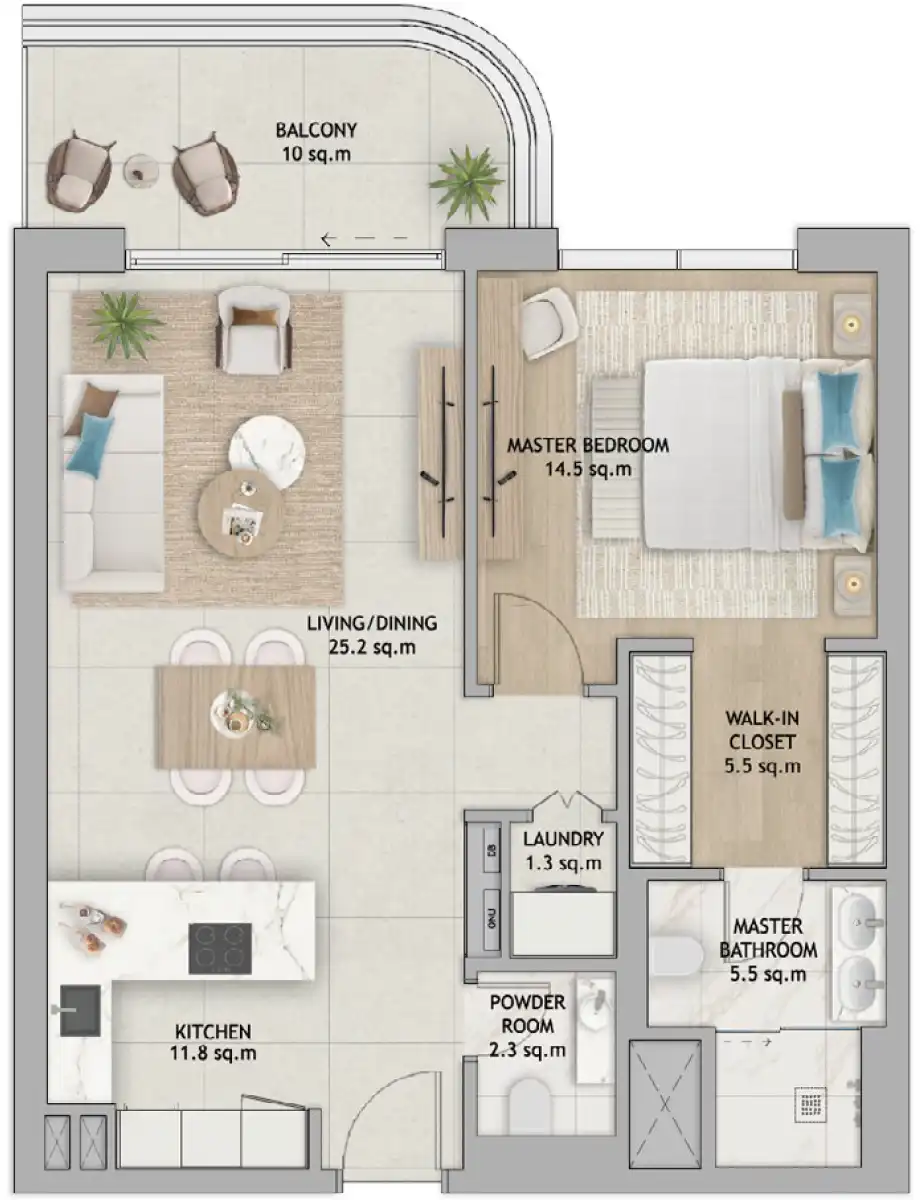 Floor Plans of Aldar Fahid Beach Terraces