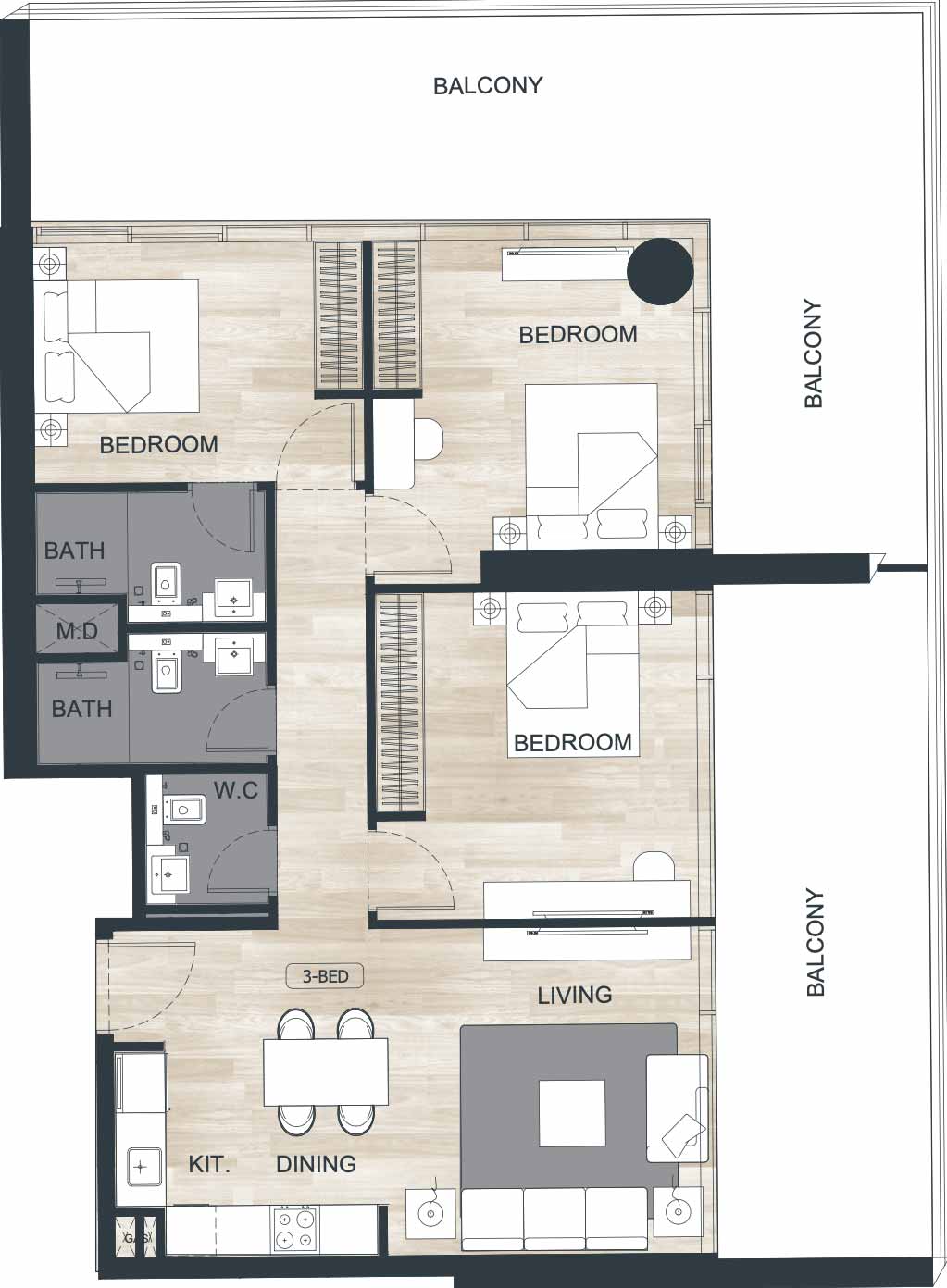 Floor Plans of Binghatti Ghost