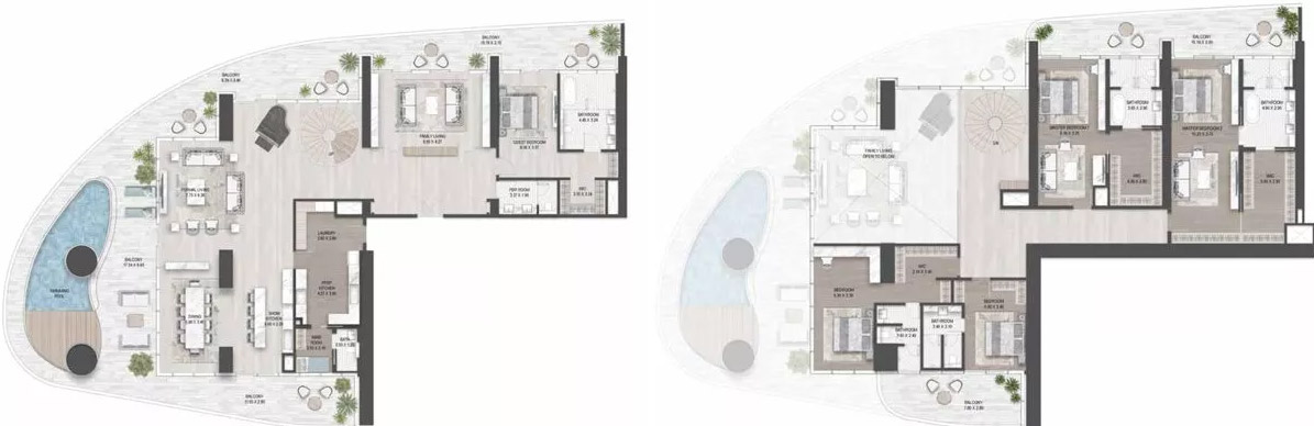 Floor Plans of DAMAC The Sapphire