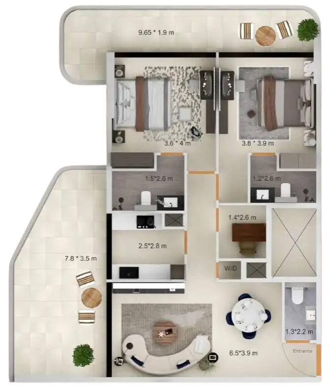 Floor Plans for Symbolic Zen Residences in Dubai