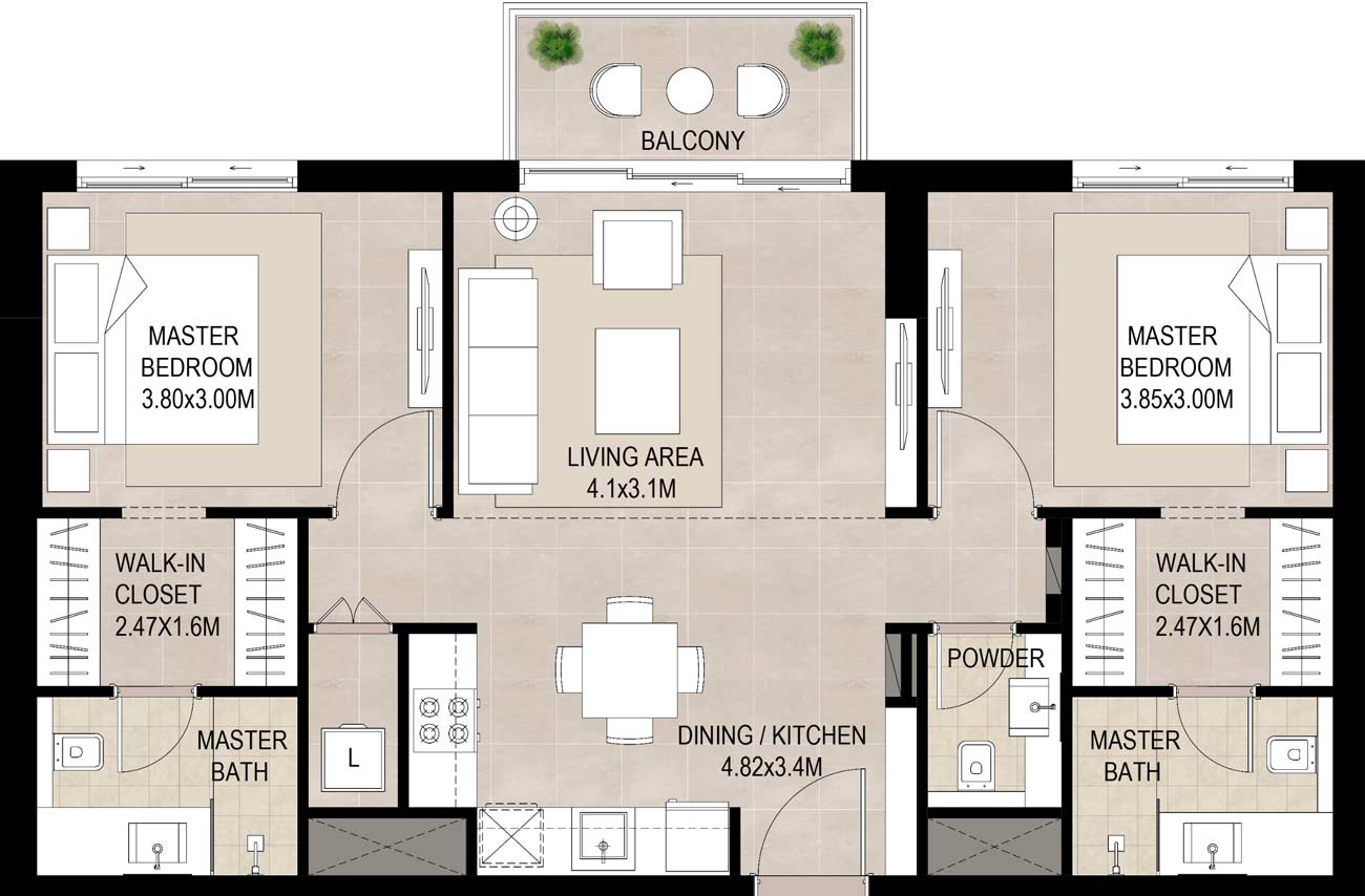 Floor Plans of NSHAMA Grove Town Square Dubai