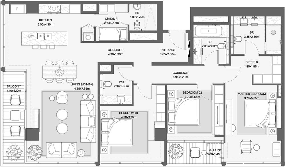 Floor Plans of Meraas Verve City Walk Dubai