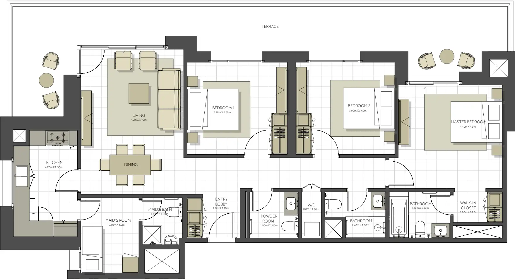 Floor Plans for Eagle Hills Layla Residences in Sharjah