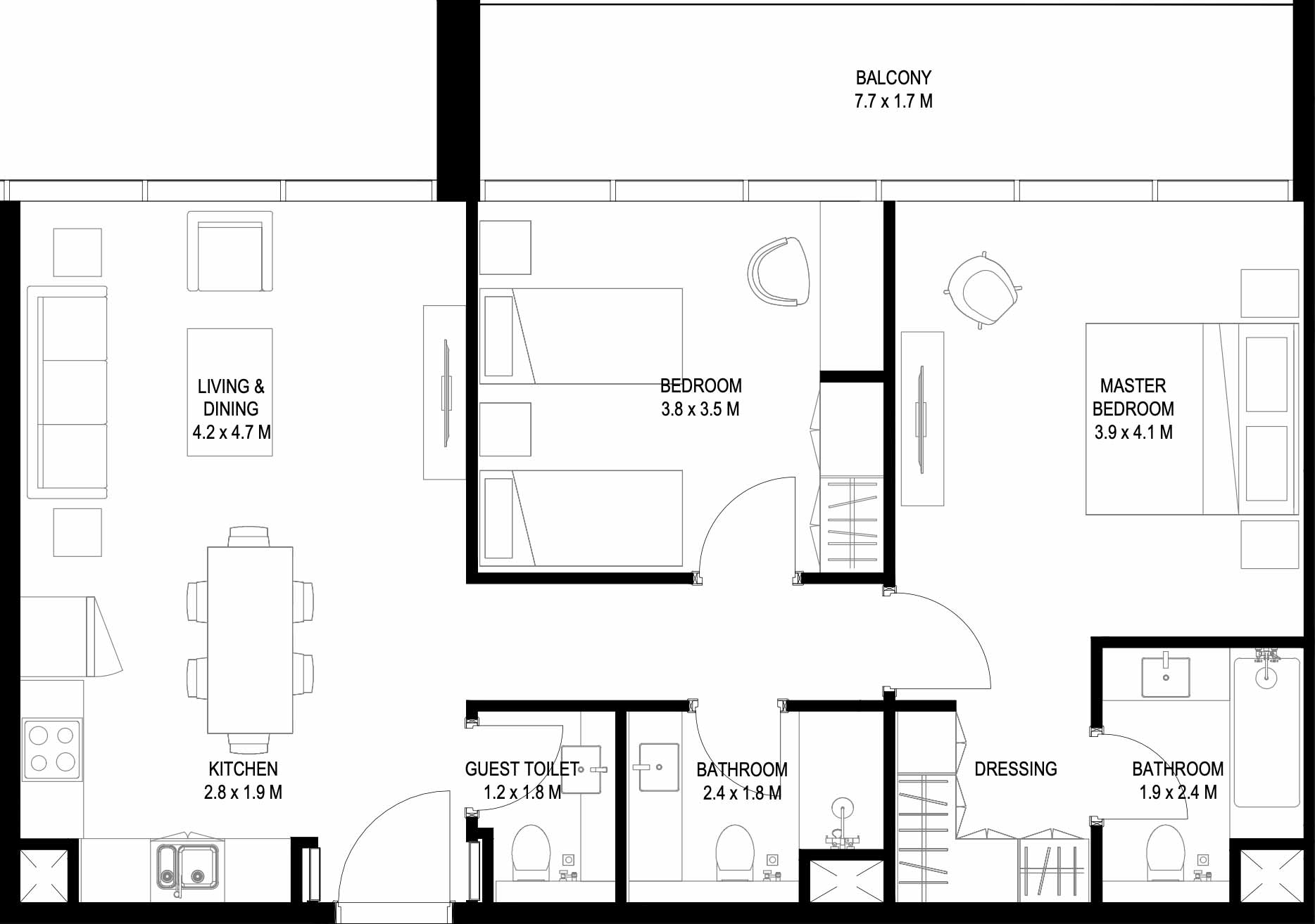 Floor Plans of Imtiaz Beach Walk 3