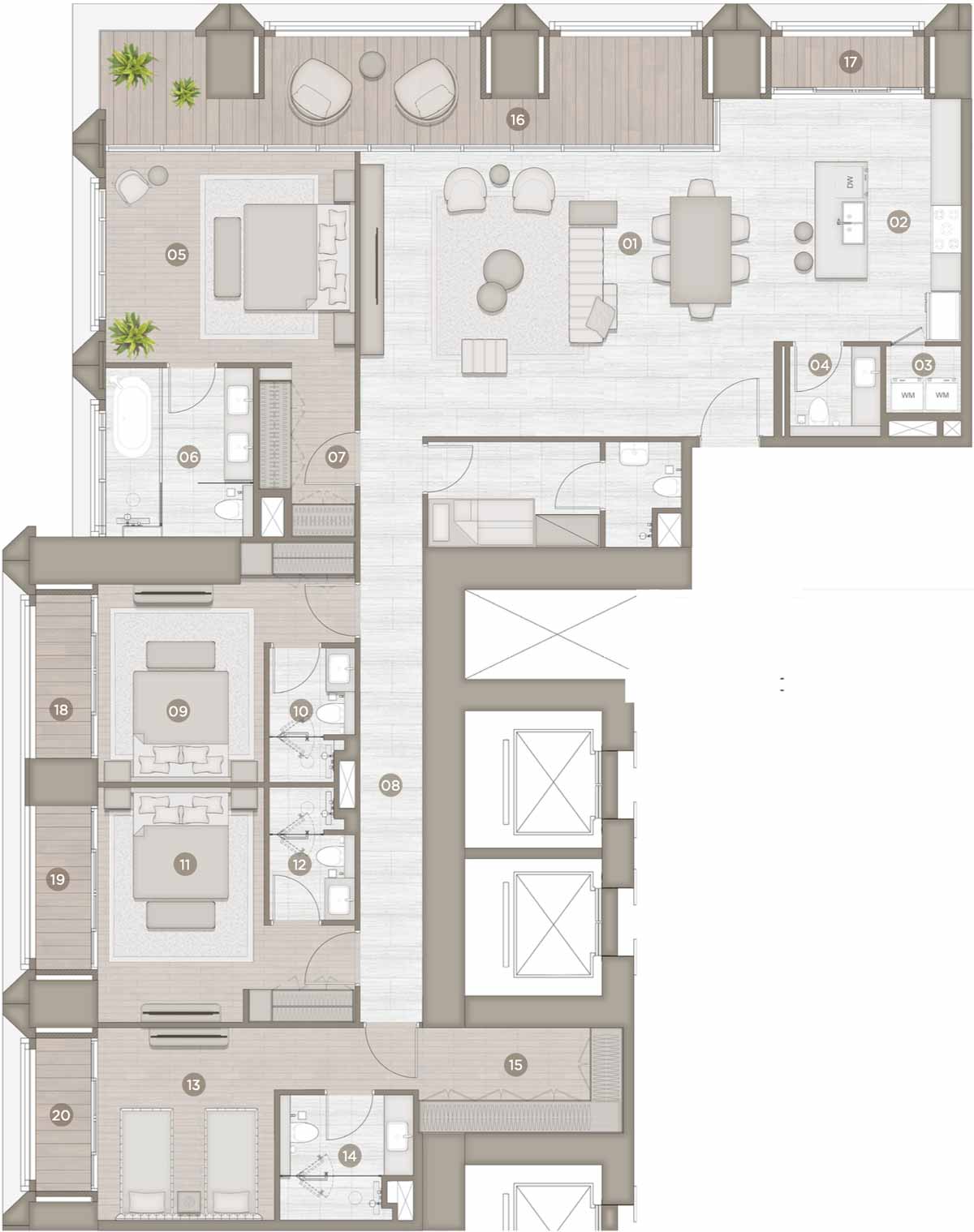 Floor Plans of Rixos Financial Center Road Dubai Residences