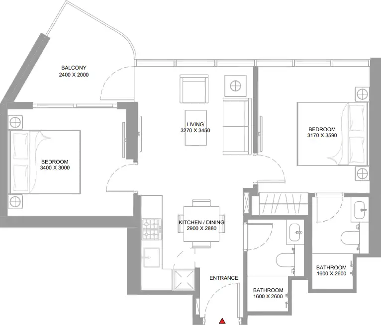 Floor Plans of Sobha Pierside Marina Residences