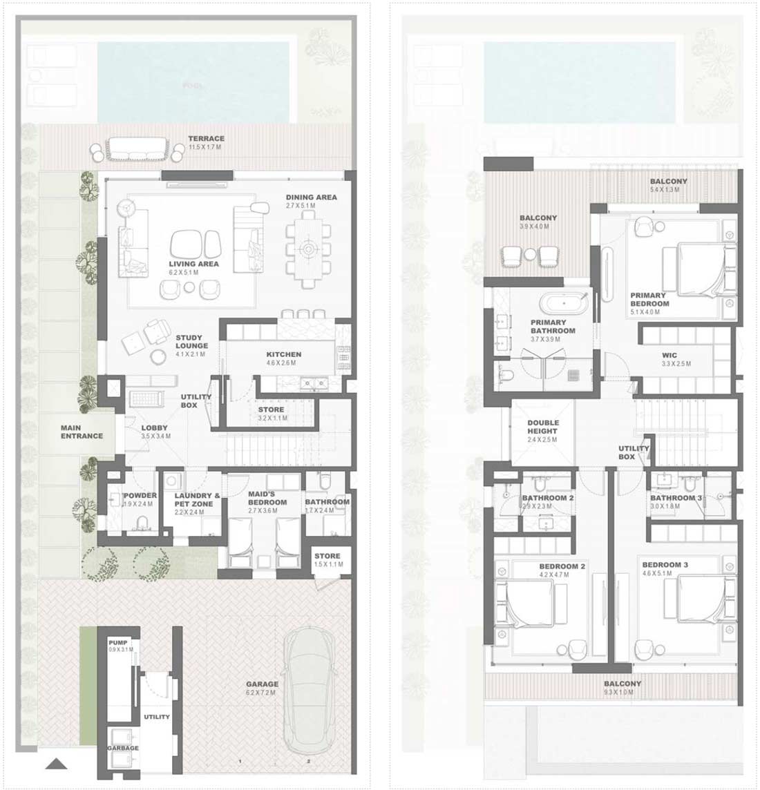 Floor Plans of Nakheel Bay Villas Dubai Islands