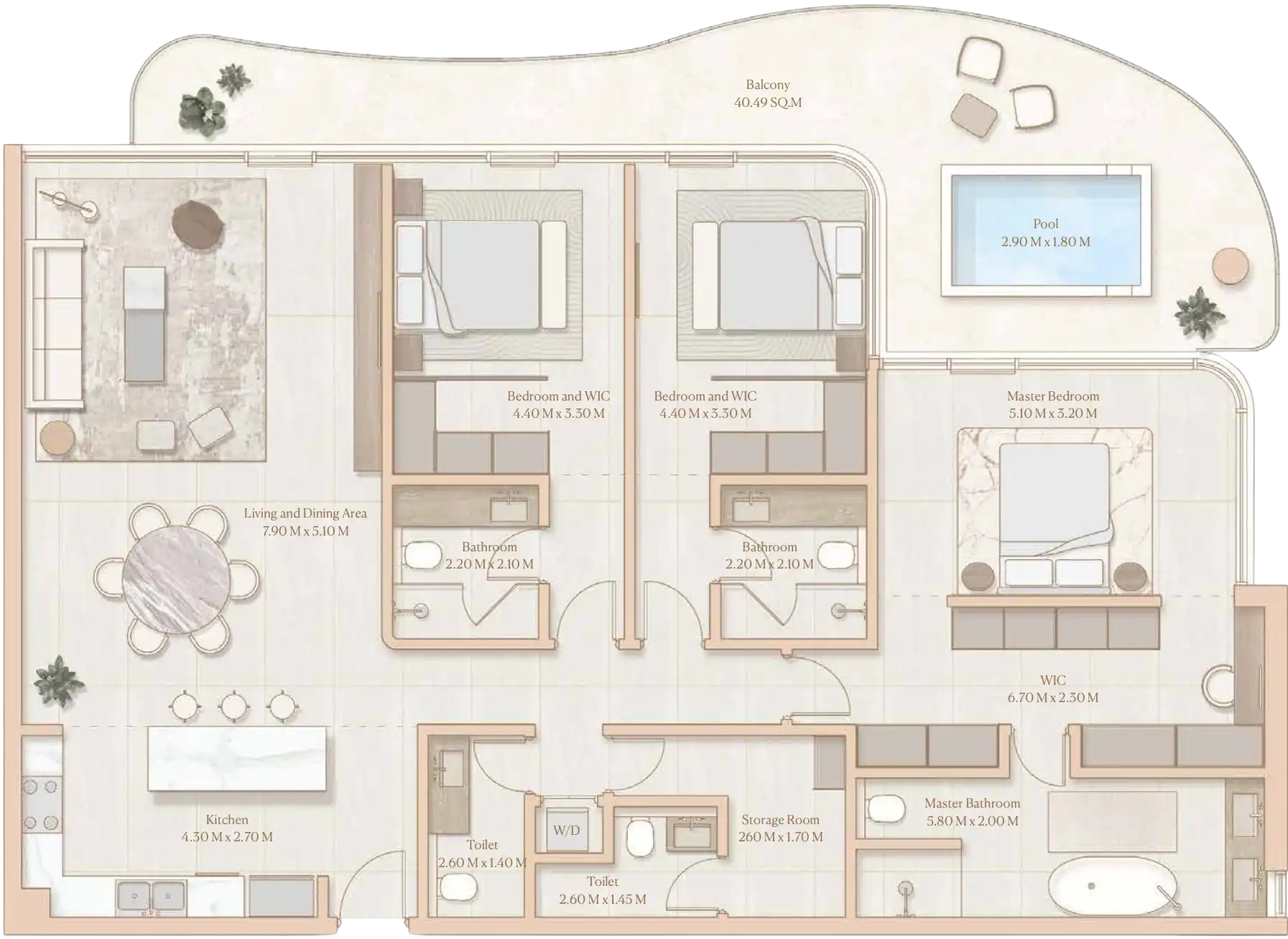 Floor Plans for Esme Beach Residences in Dubai