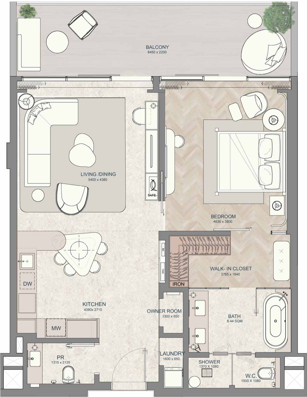 Floor Plans of JW Marriott Residences Al Marjan Island