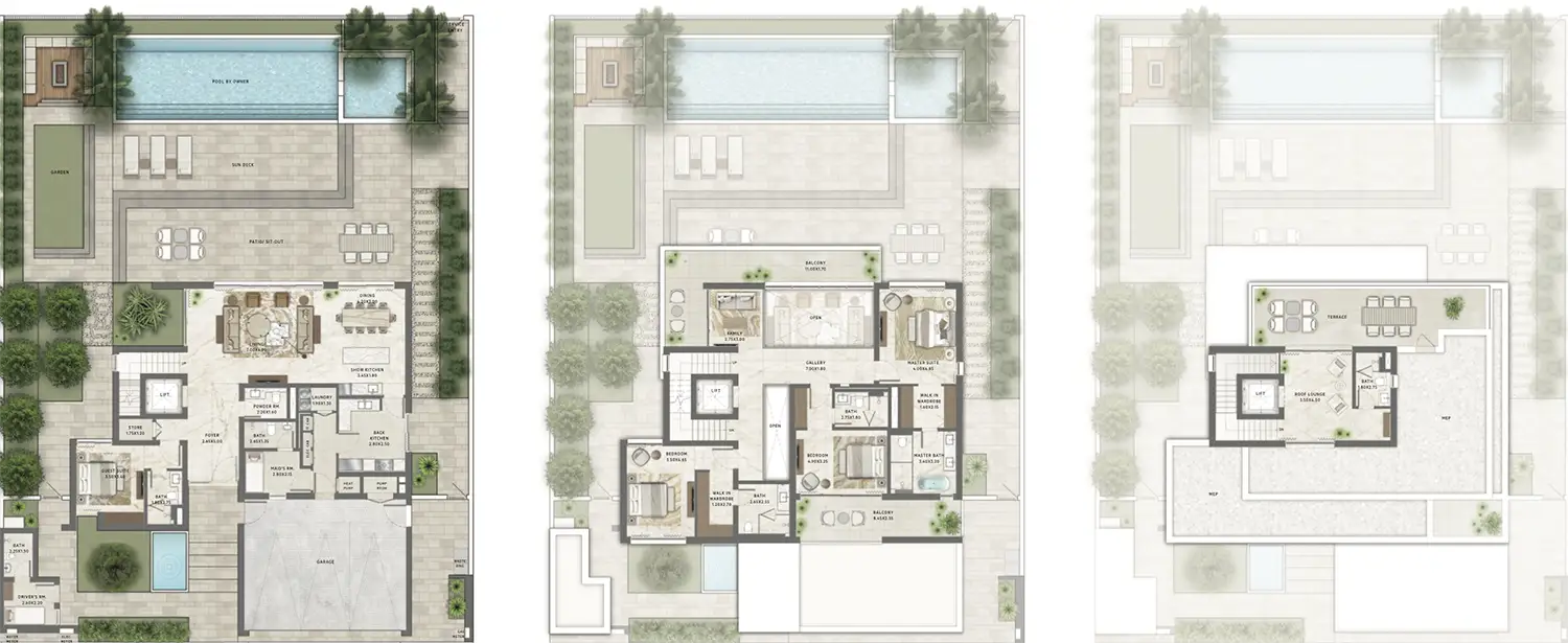 Floor Plans for Emaar Palmiera 3 The Oasis in Dubai