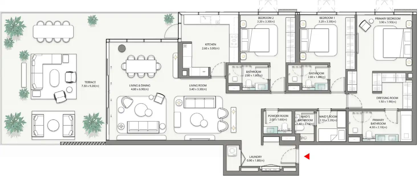 Floor Plans of Nakheel Palm Central Private Residences