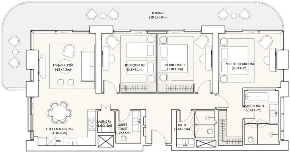 Floor Plans for The Bristol Residences by Eagle Hills in Abu Dhabi