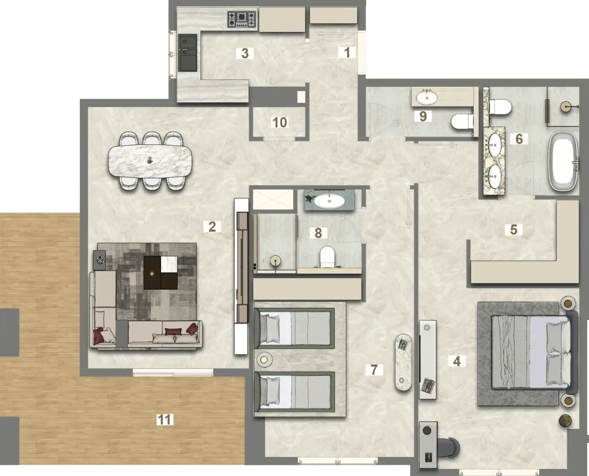 Floor Plans of Avenue Residence 7