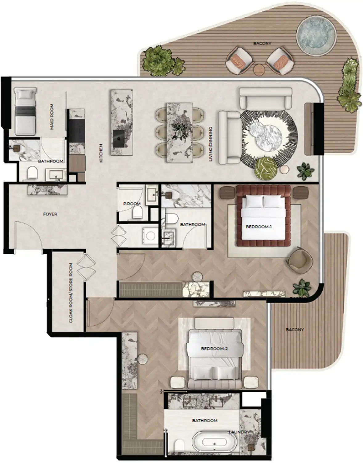 Floor Plans for Treppan Living Prive in Dubai