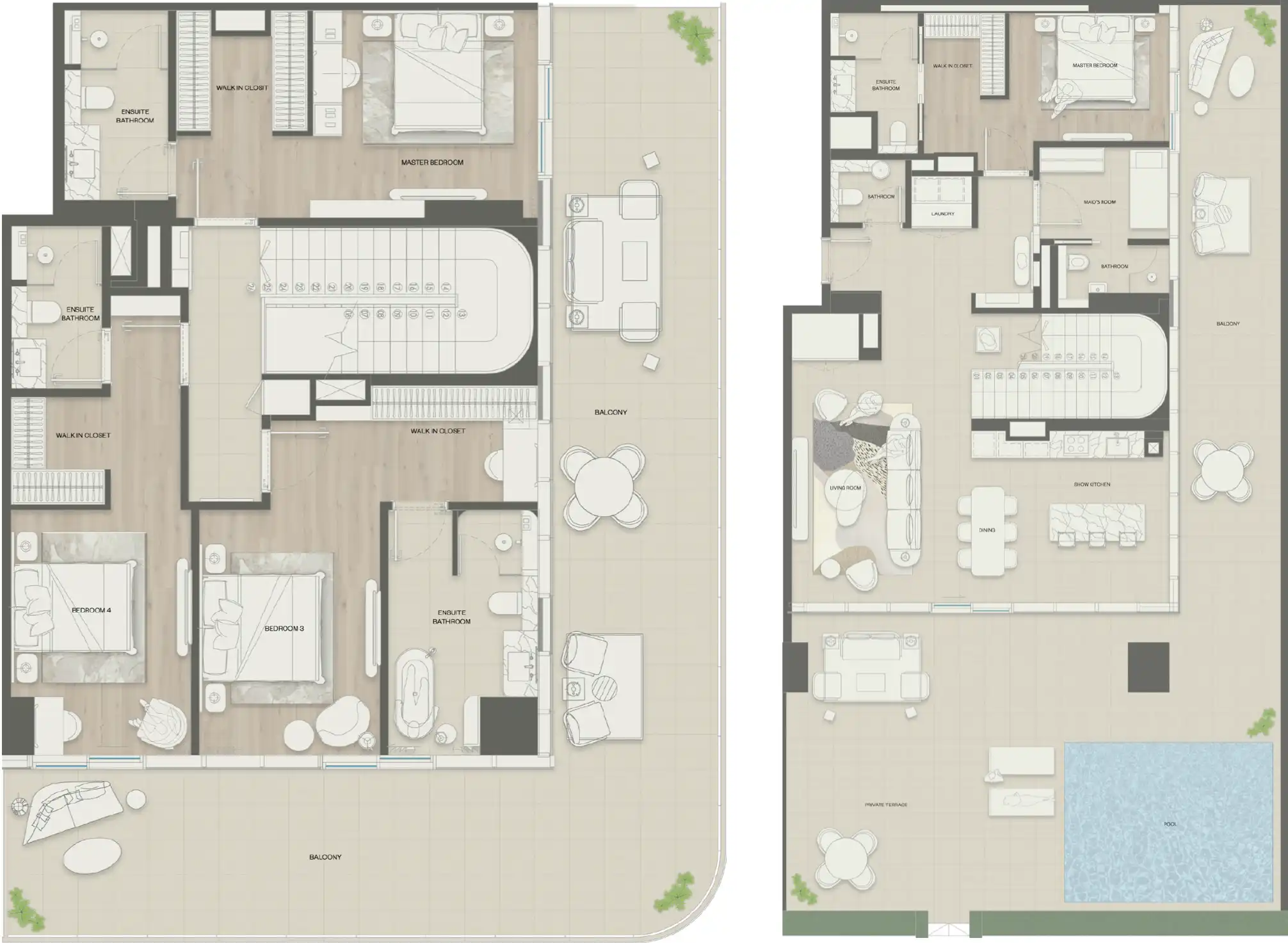 Floor Plans for Mondrian Al Marjan Island Beach Residences in Ras Al Khaimah