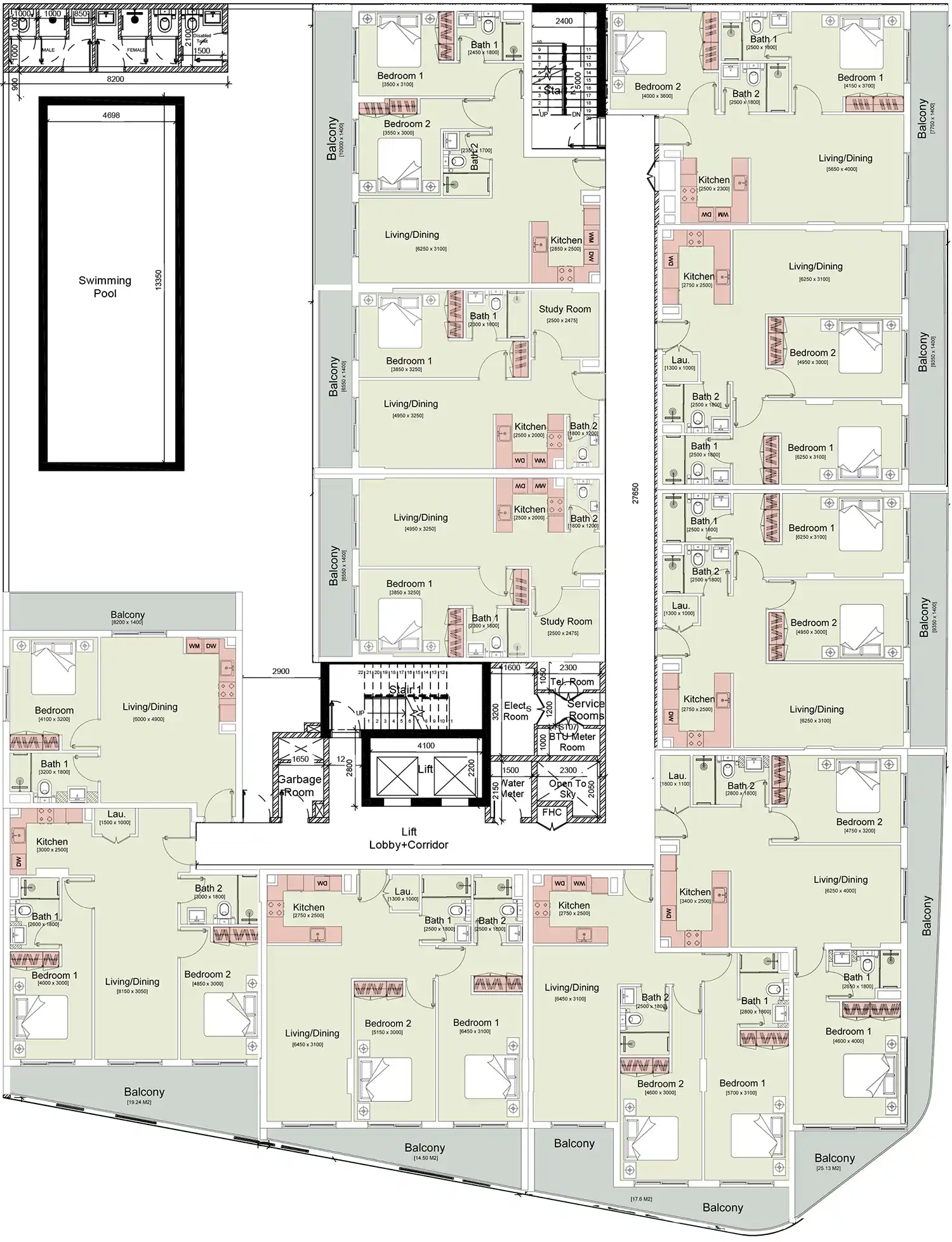 Floor Plans of Trafford Residence