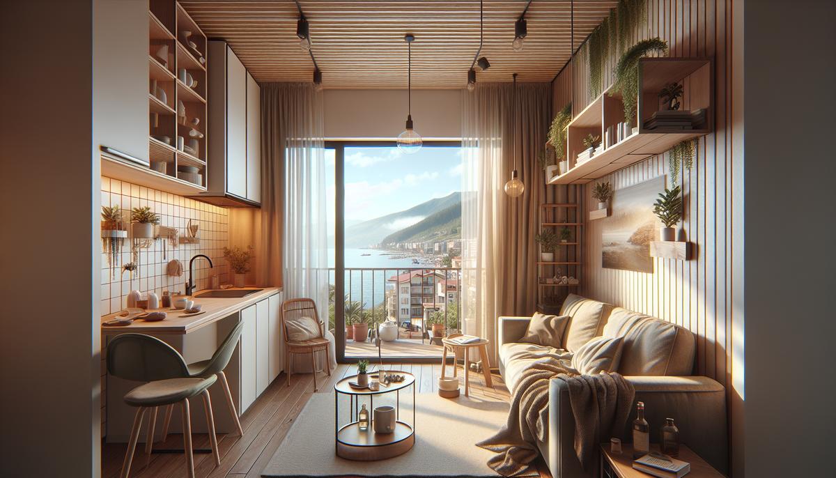 Минимальные вложения в недвижимость Батуми Вид на жилой дом и море в Батуми