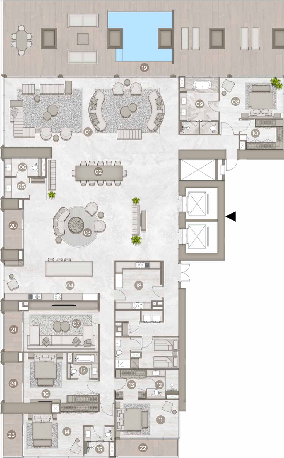 Floor Plans of Rixos Financial Center Road Dubai Residences